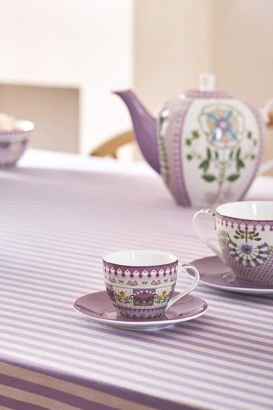 Pip Studio Lily & Lotus Lot De 2 Tasses Et Soucoupes A Expresso Lilas Nouveau Art De La Table