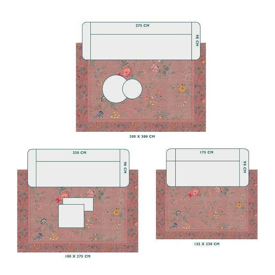 Pip Studio Tapis Fleur Grandeur Par Pip Rose Tapis Rectangulaires