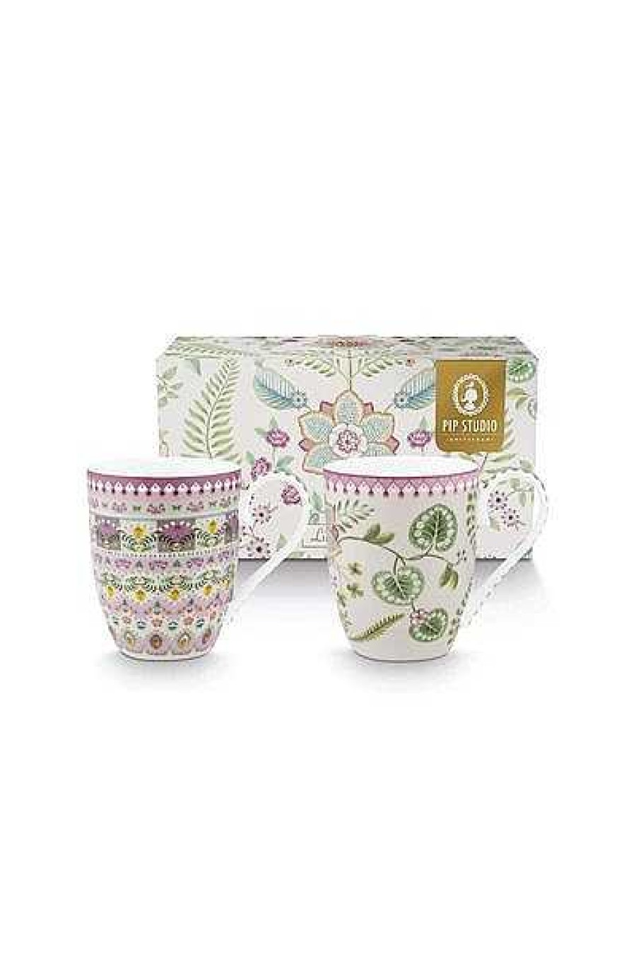 Pip Studio Lily & Lotus Lot De 2 Tasses Xl Lilas 450Ml Nouveau Art De La Table