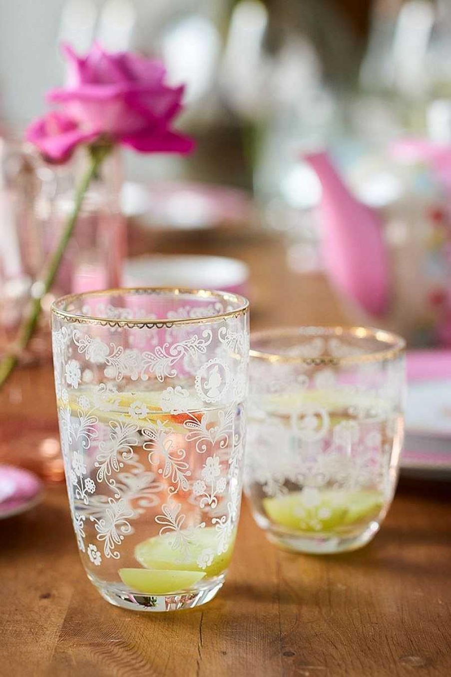 Pip Studio Verre A Cocktail Floral Verres A Eau