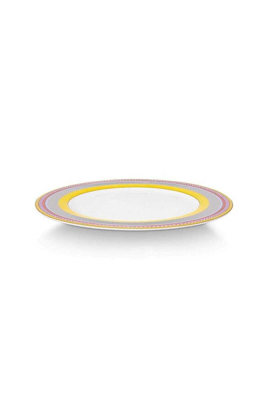 Pip Studio Pip Chique Stripes Assiette Plate Jaune 28Cm Nouveau Art De La Table