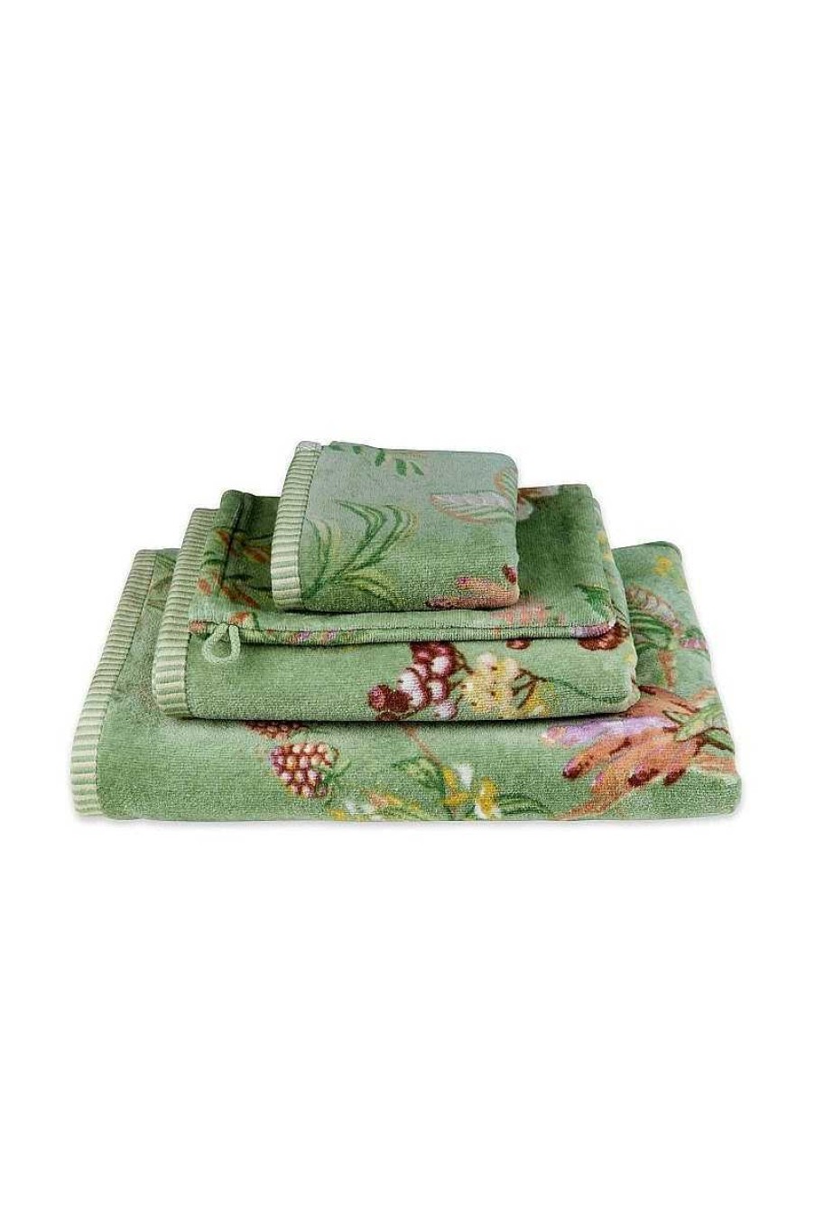 Pip Studio Grande Serviette De Bain Secret Garden Vert 70X140Cm Nouveau Linge De Bain