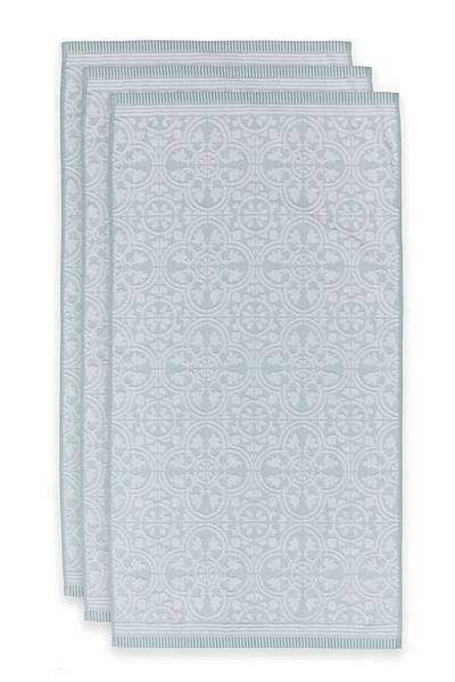 Pip Studio Lot De 3 Serviettes De Bain Tile De Pip Bleu Clair 55X100Cm Serviettes De Toilette