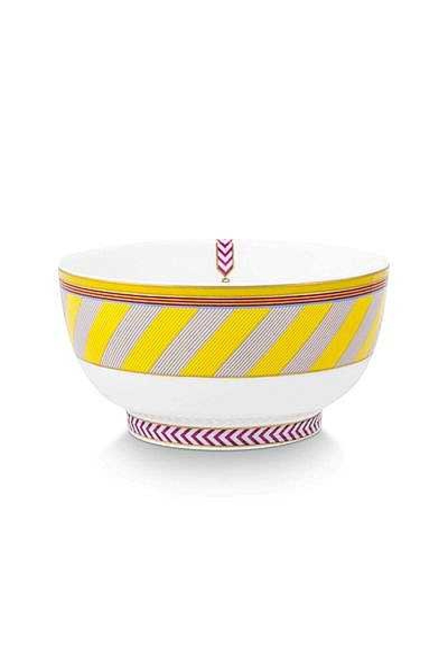 Pip Studio Pip Chique Stripes Bol Jaune 15.5Cm Nouveau Art De La Table