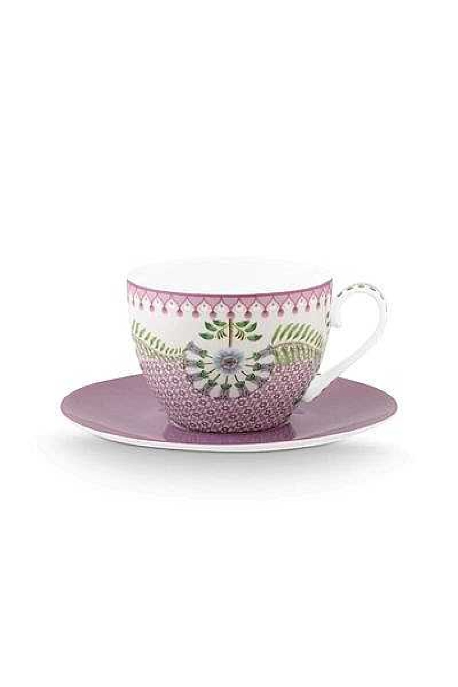 Pip Studio Lily & Lotus Tasse Et Soucoupe A Cappuccino Lilas Nouveau Art De La Table