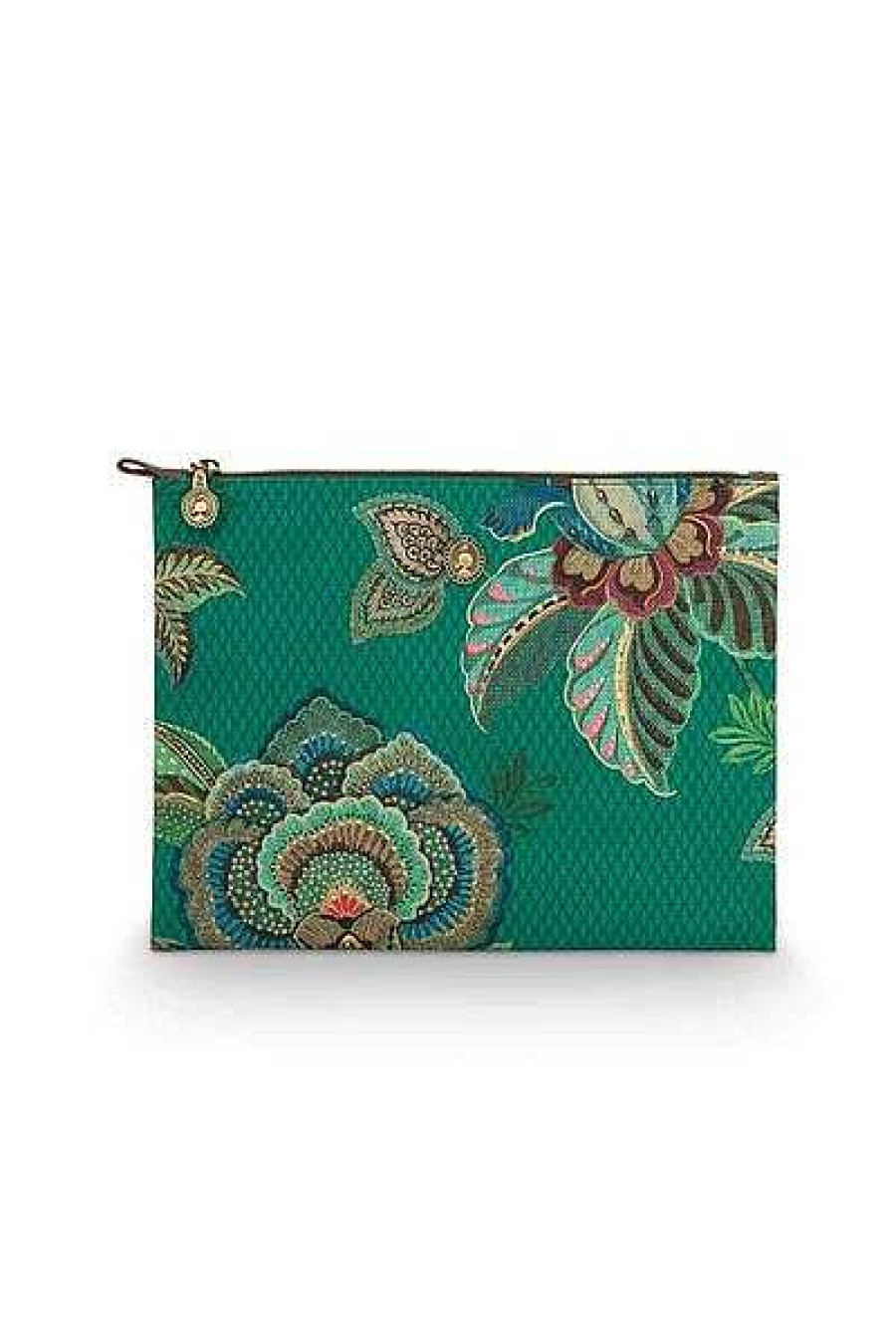 Pip Studio Trousse Plate A Cosmetiques De Grande Taille Cece Fiore Vert Nouveau Linge De Bain