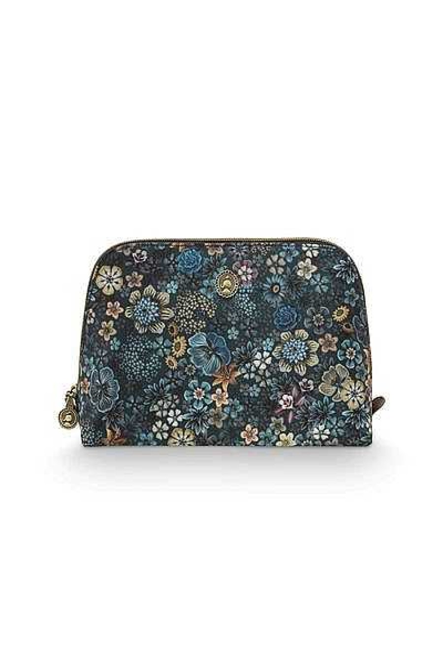 Pip Studio Trousse A Cosmetiques Triangulaire De Moyenne Taille Tutti I Fiori Bleu Nouveau Linge De Bain