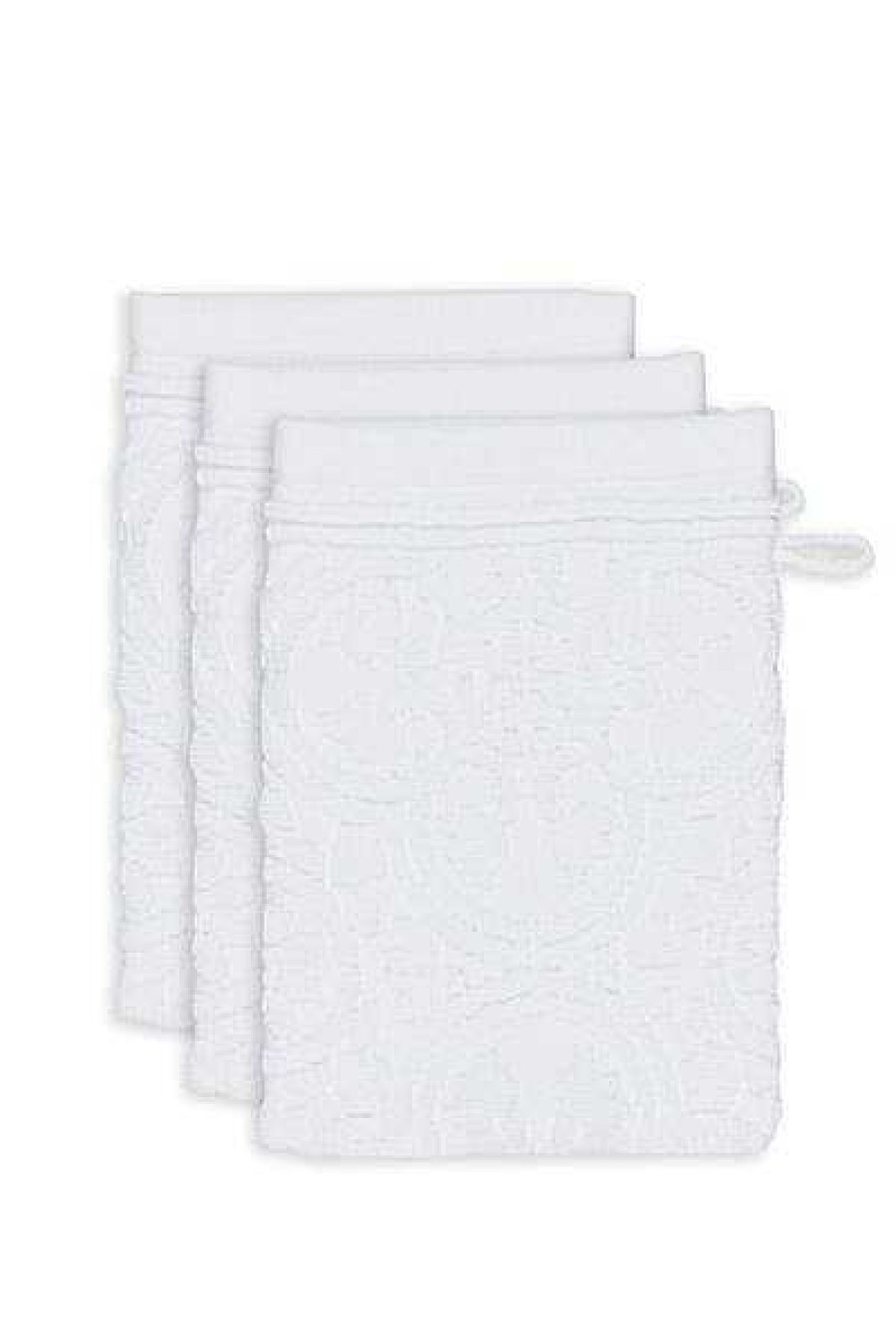 Pip Studio Lot De 3 Gants De Toilette Tile De Pip Blanc 16X22Cm Gants De Toilette