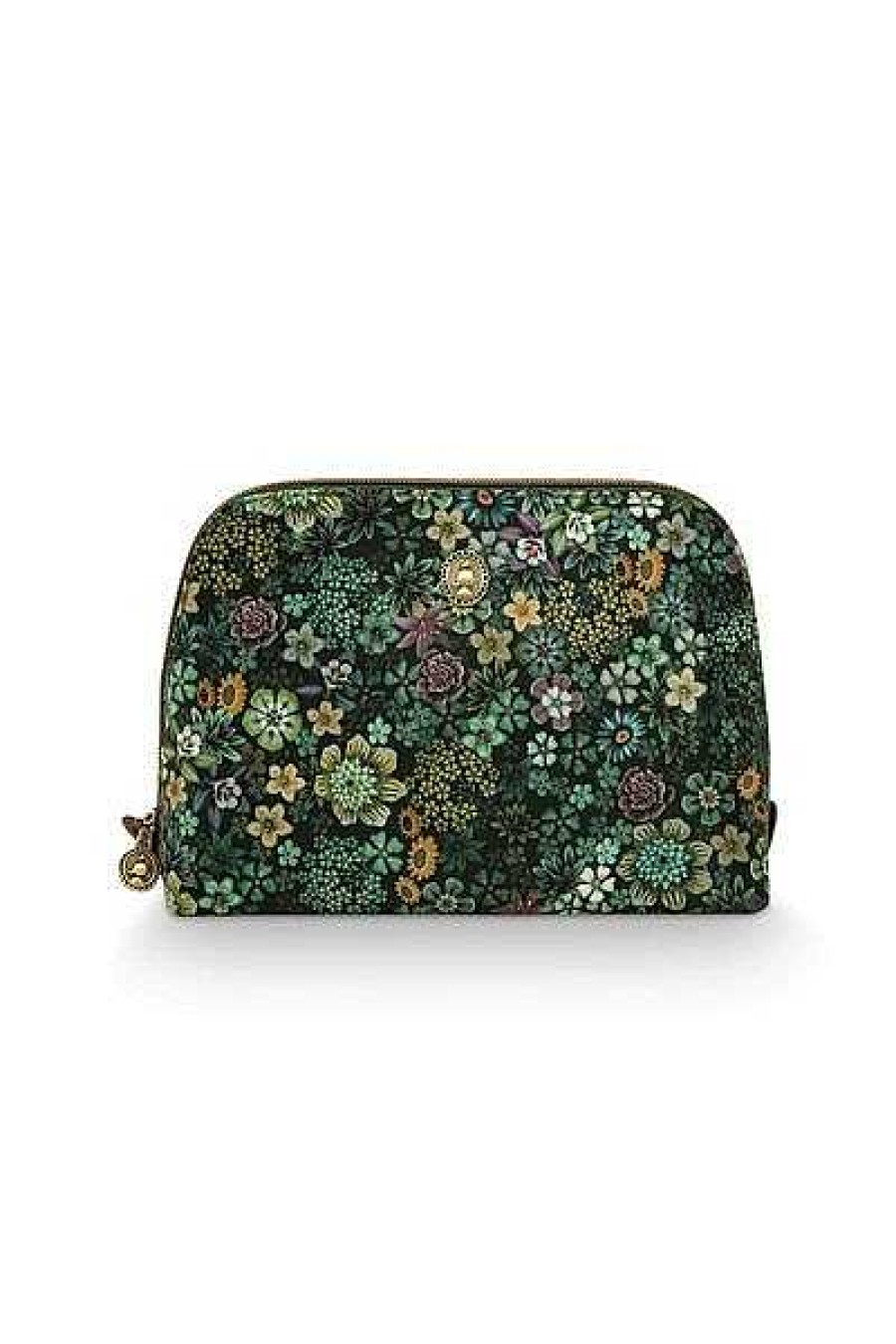 Pip Studio Trousse A Cosmetiques Triangulaire De Moyenne Taille Tutti I Fiori Vert Nouveau Linge De Bain