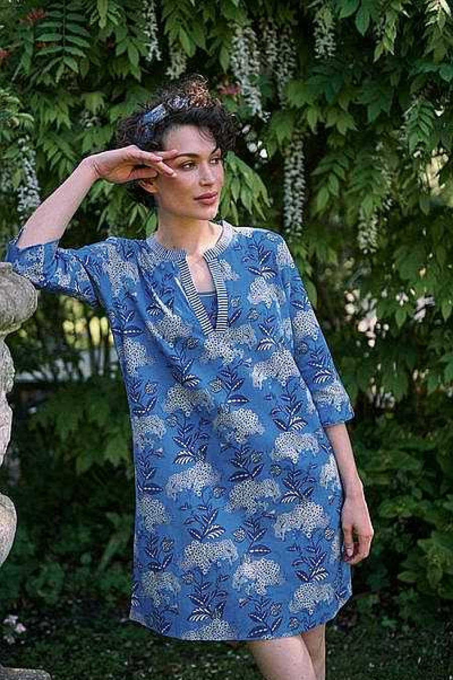 Pip Studio Tunique Flora Firenze En Coloris Bleu Cobalt Tenue De Plage