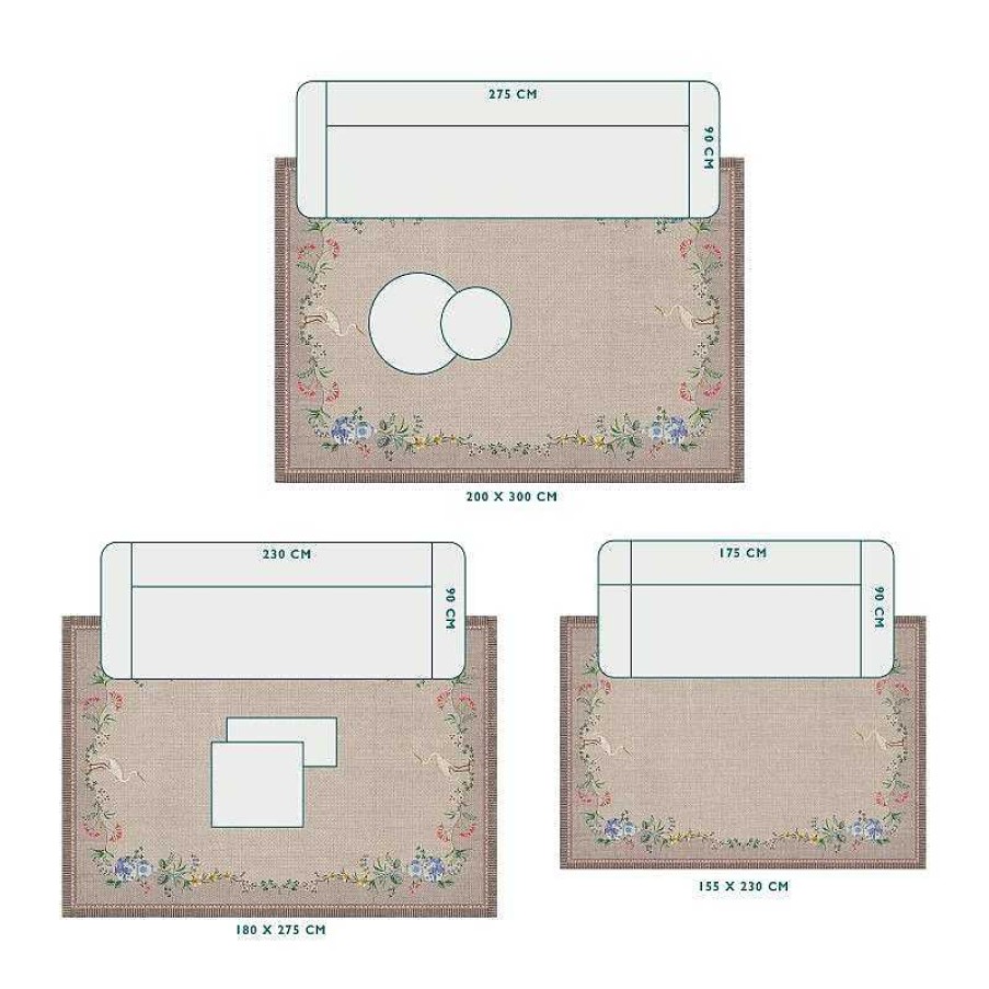 Pip Studio Tapis Jolie Par Pip Kaki Tapis Rectangulaires