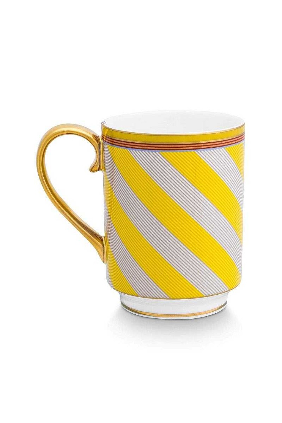 Pip Studio Pip Chique Stripes Tasse De Grande Taille Jaune 350Ml Nouveau Art De La Table