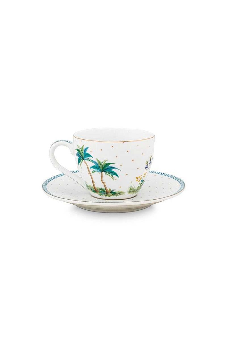 Pip Studio Lot De 2 Tasses Et Soucoupes A Expresso A Pois Jolie En Coloris Dore Tous Collections