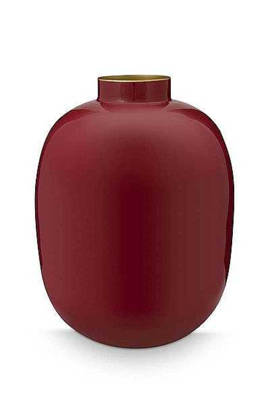 Pip Studio Vase En Metal En Coloris Rouge Fonce 32 Cm Maison