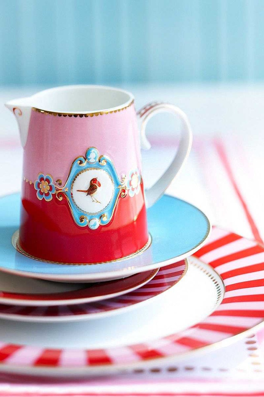 Pip Studio Assiette A Petit Dejeuner Love Birds En Coloris Rouge/Rose 21 Cm Tous Collections