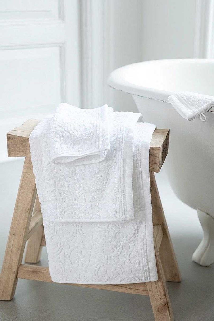 Pip Studio Lot De 3 Gants De Toilette Tile De Pip Blanc 16X22Cm Gants De Toilette