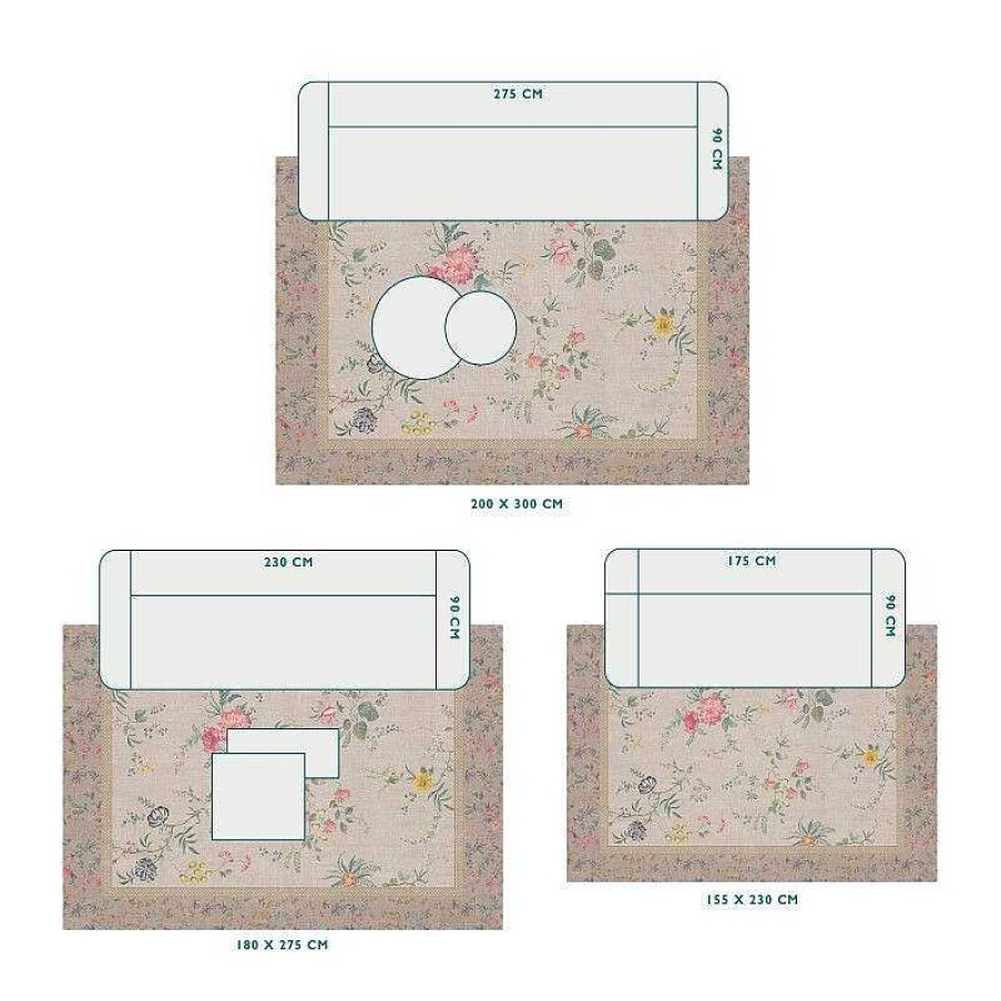 Pip Studio Tapis Fleur Grandeur Par Pip Kaki Tapis Rectangulaires