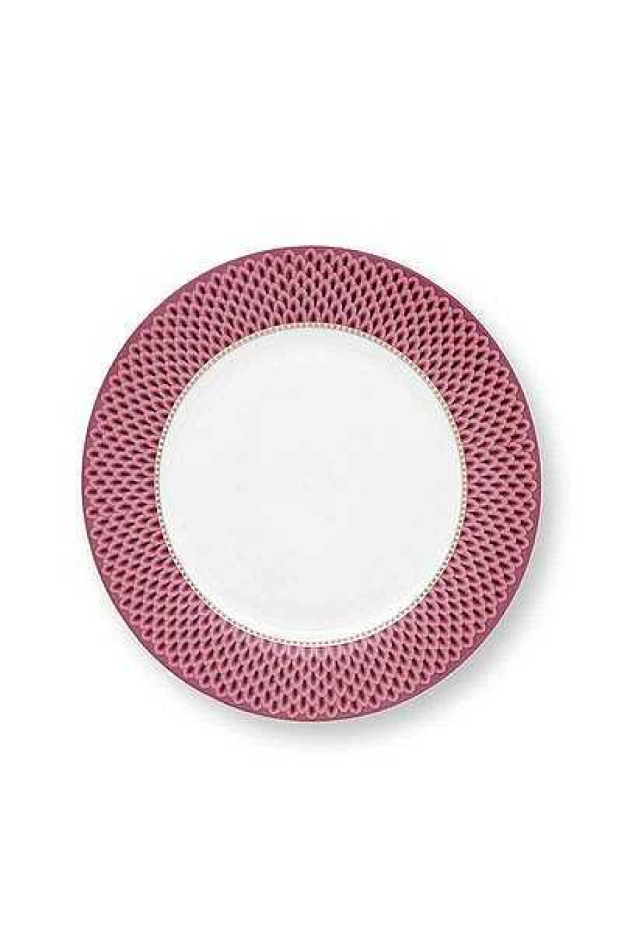 Pip Studio Assiette Plate Flower Festival Rose Fonce 26.5Cm Tous Collections