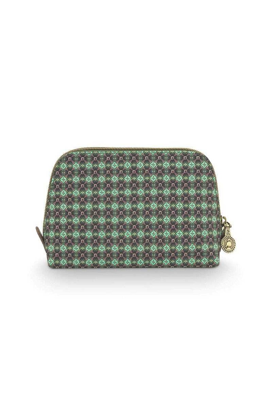 Pip Studio Trousse A Cosmetiques Triangulaire De Petite Taille Clover Vert Nouveau Linge De Bain