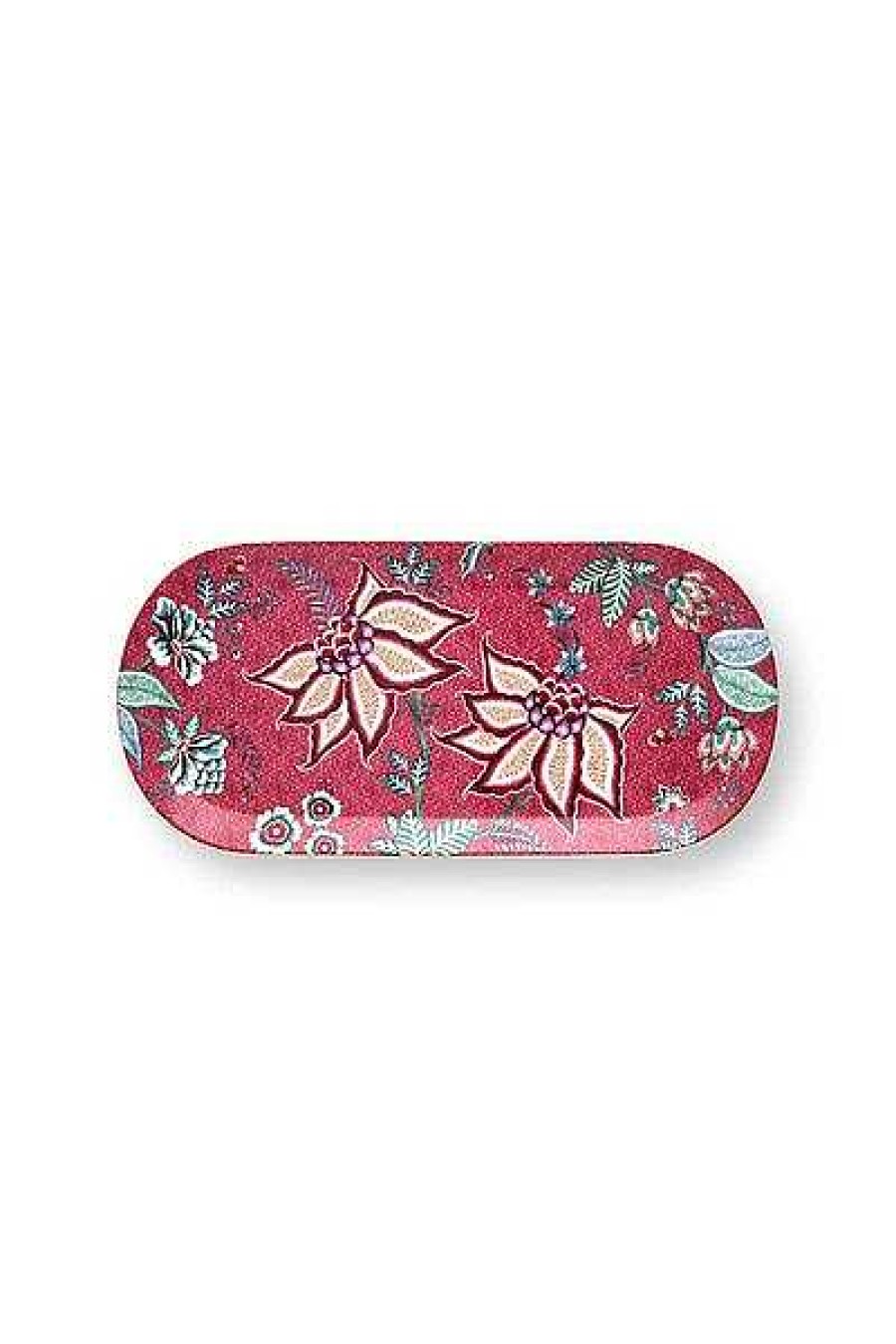 Pip Studio Plateau A Gateaux Rectangulaire Flower Festival Rose Fonce Tous Collections