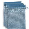 Pip Studio Lot De 3 Gants De Toilette Soft Zellige Bleu/Gris 16X22Cm Nouveau Linge De Bain