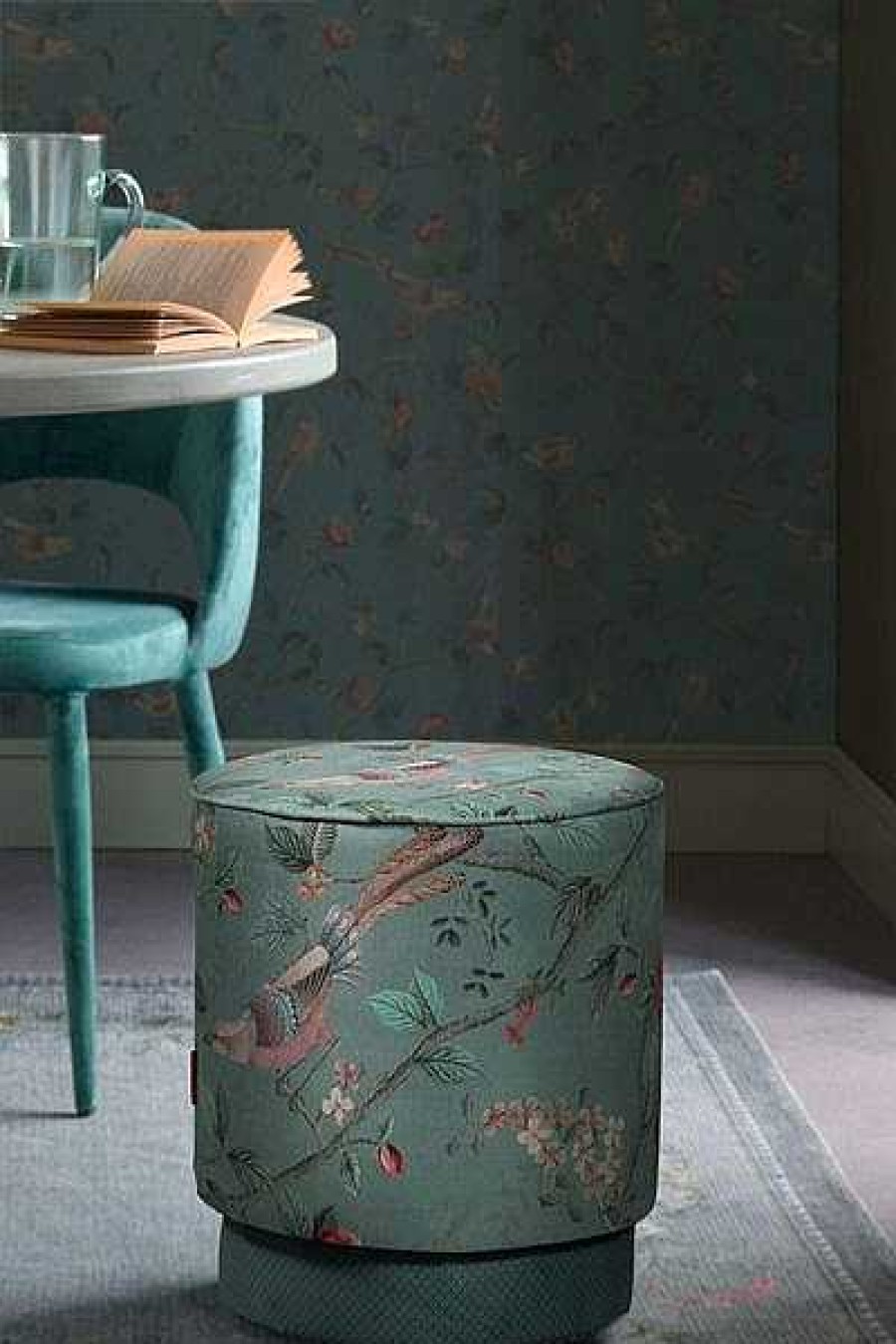 Pip Studio Stool High Good Nightingale Green Poufs