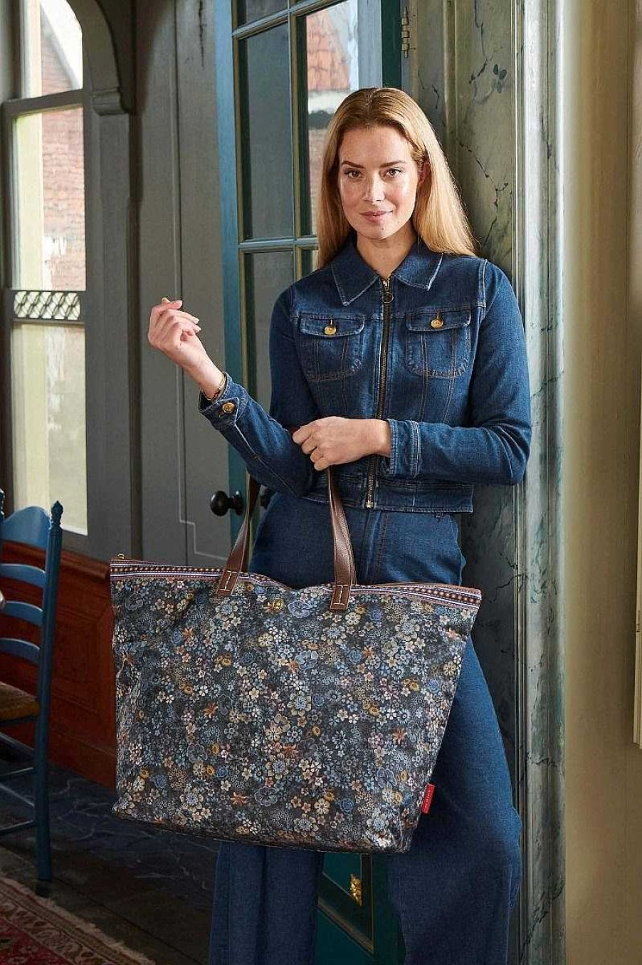 Pip Studio Sac Cabas Tutti I Fiori Bleu Sacs Et Valises