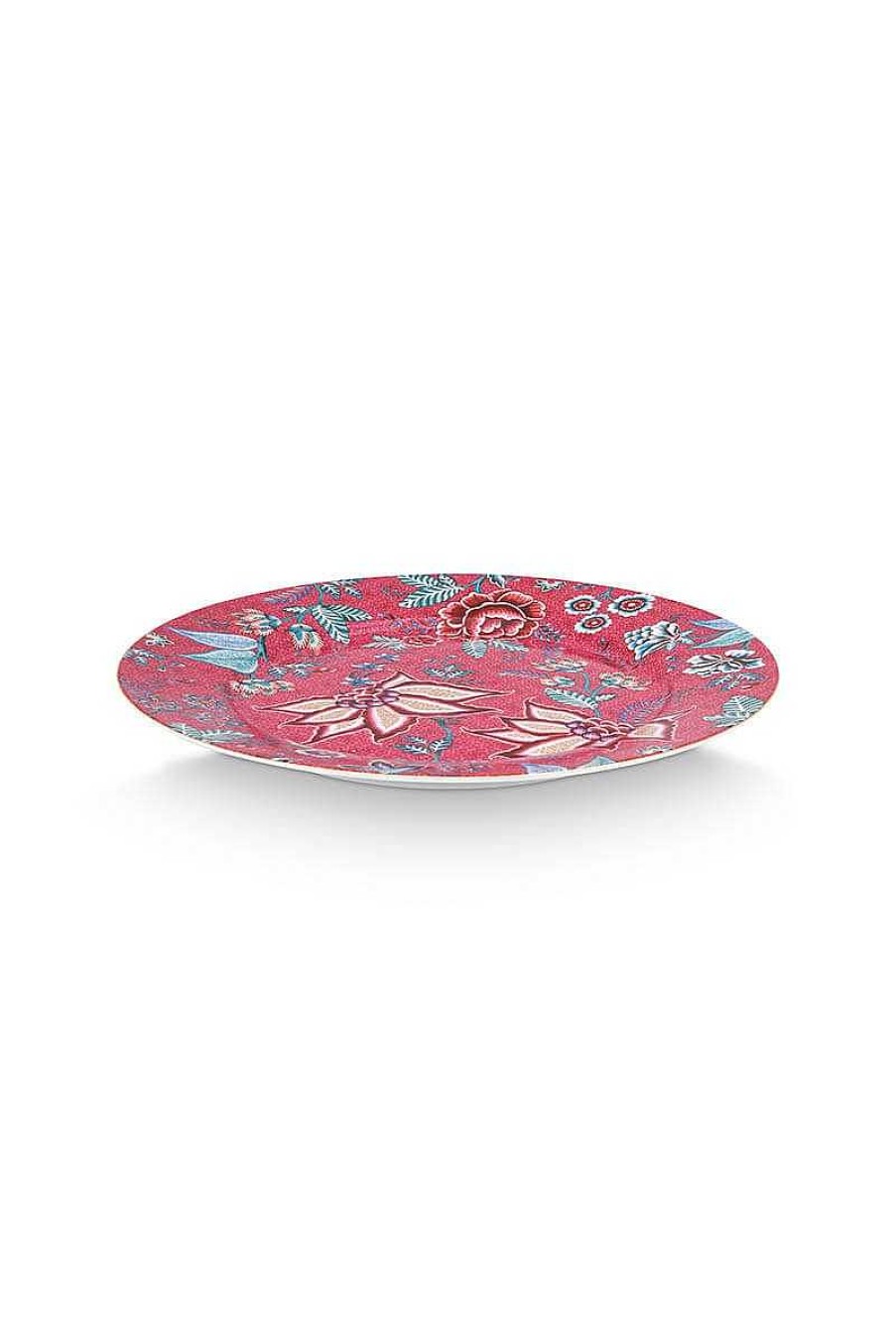 Pip Studio Assiette Flower Festival Rose Fonce 32Cm Tous Collections