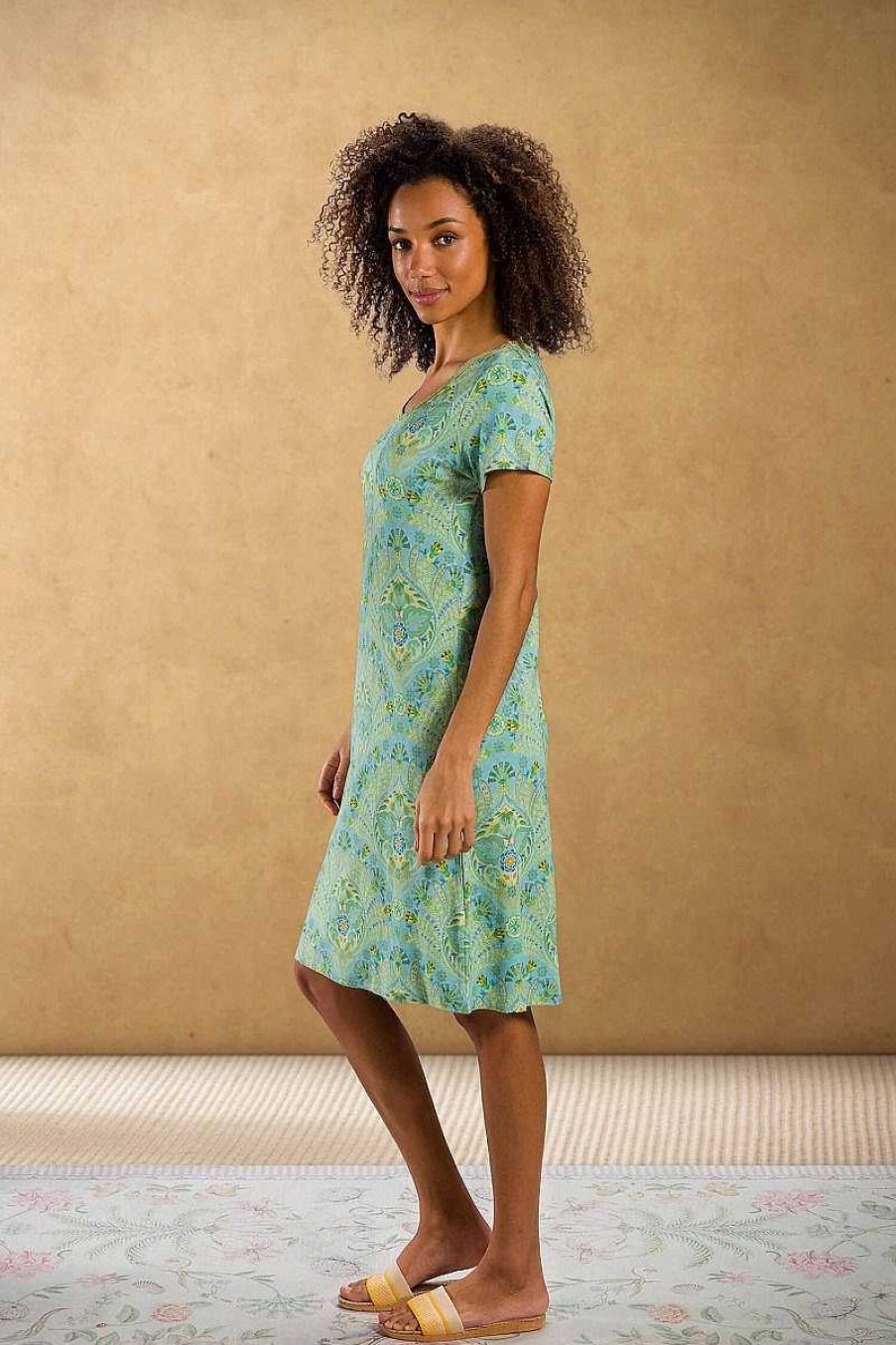 Pip Studio Nuisette A Manches Courtes Alba Bleu Vert Nouveau Mode