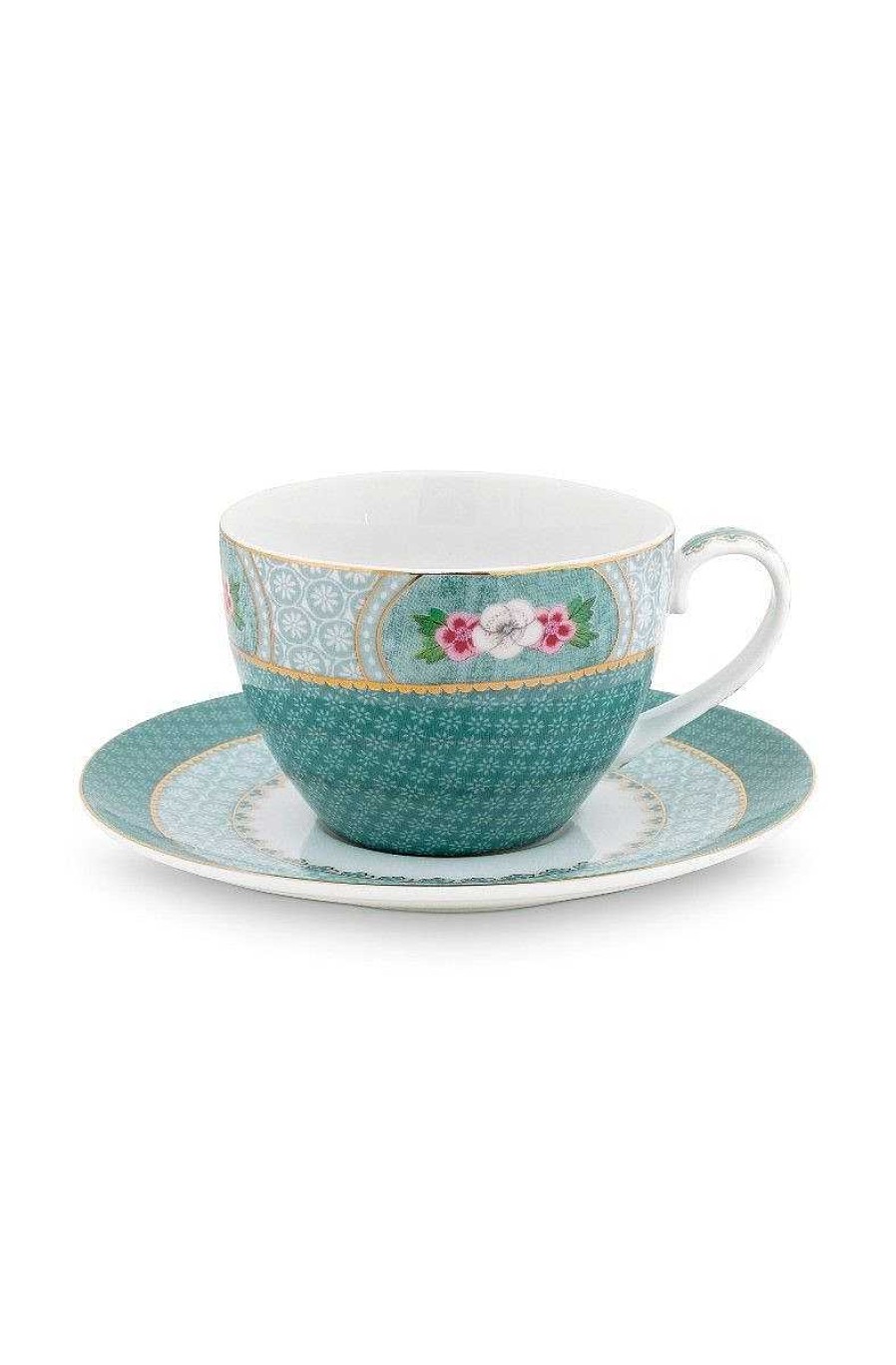 Pip Studio Tasse Et Soucoupe A Cappuccino Blushing Birds En Coloris Bleu Tous Collections