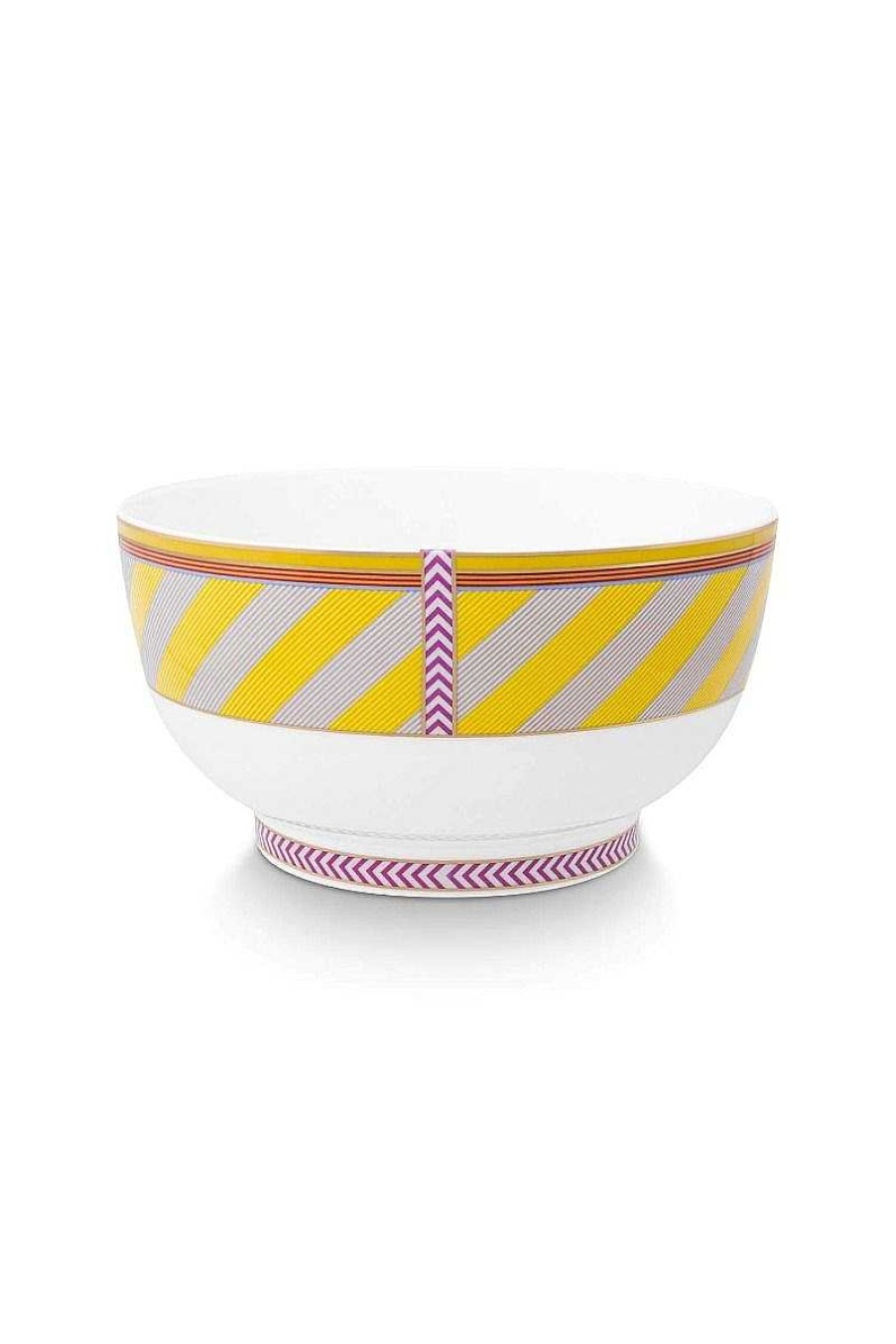 Pip Studio Pip Chique Stripes Bol Jaune 20.5Cm Nouveau Art De La Table