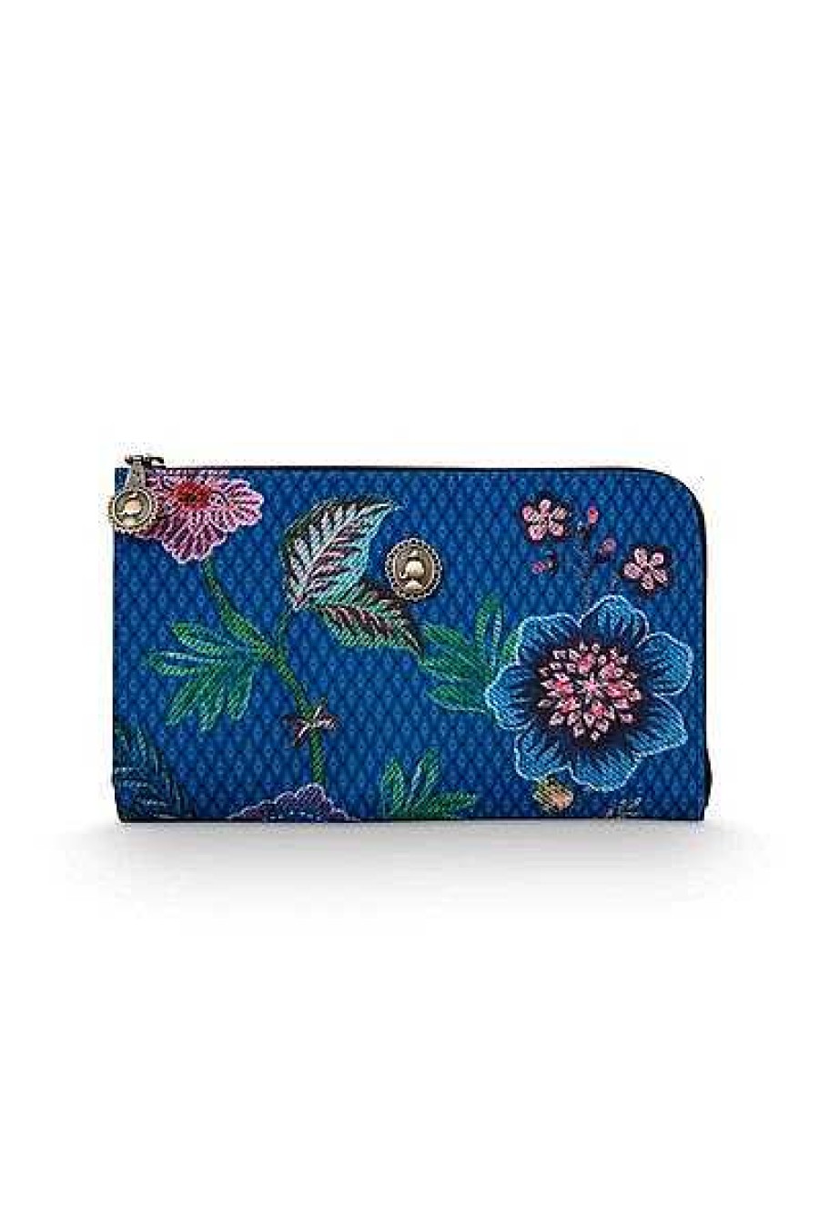 Pip Studio Trousse A Cosmetiques Zippee Cece Fiore Bleu Nouveau Linge De Bain