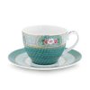 Pip Studio Tasse Et Soucoupe A Cappuccino Blushing Birds En Coloris Bleu Tous Collections