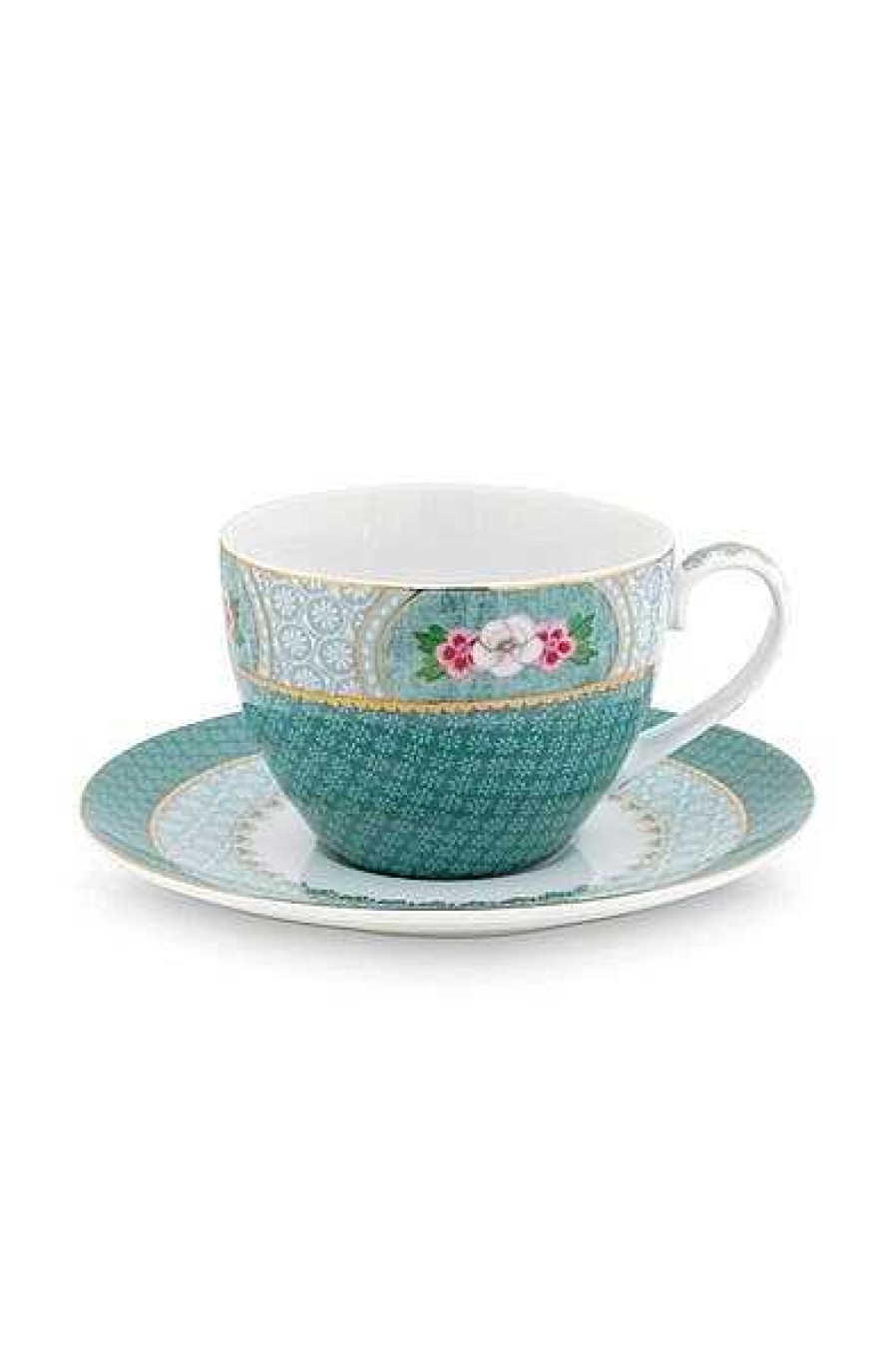 Pip Studio Tasse Et Soucoupe A Cappuccino Blushing Birds En Coloris Bleu Tous Collections