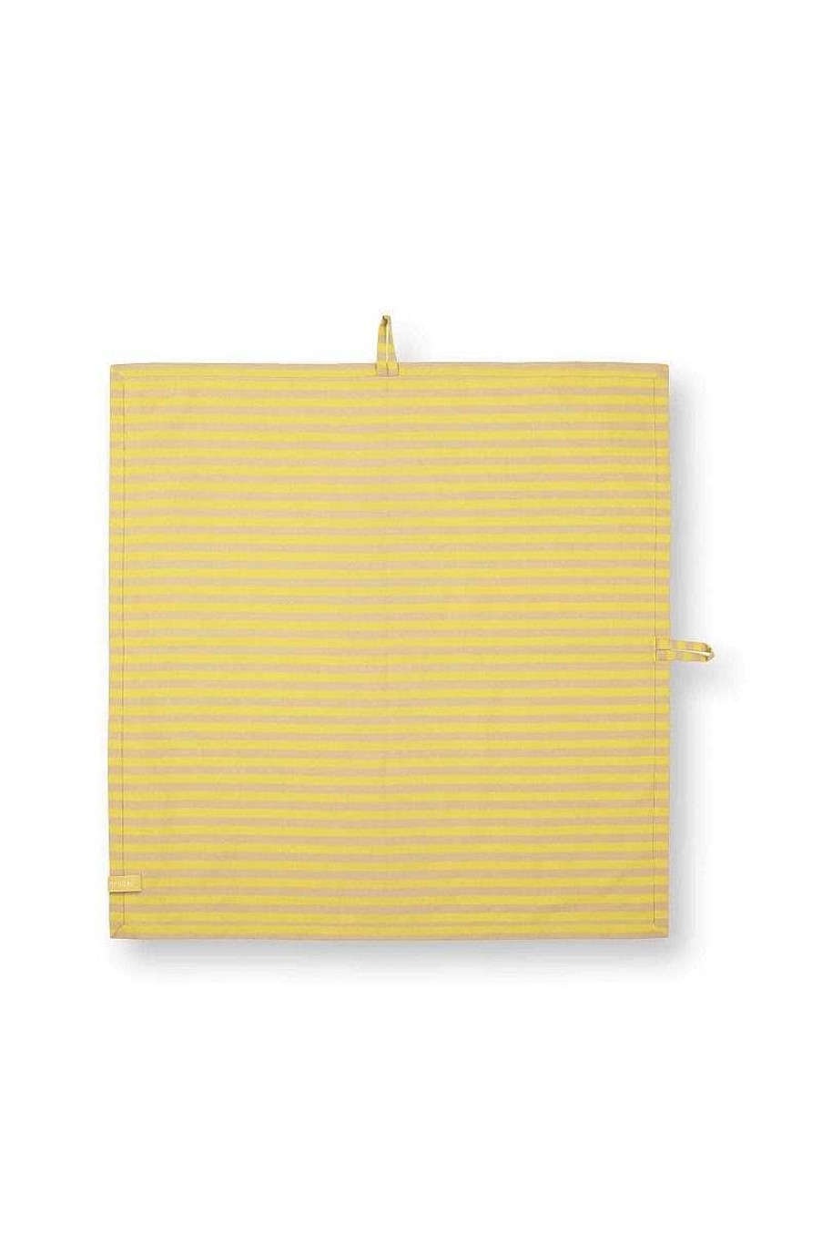 Pip Studio Lot De 2 Torchons Stripes Jaune Nouveau Art De La Table