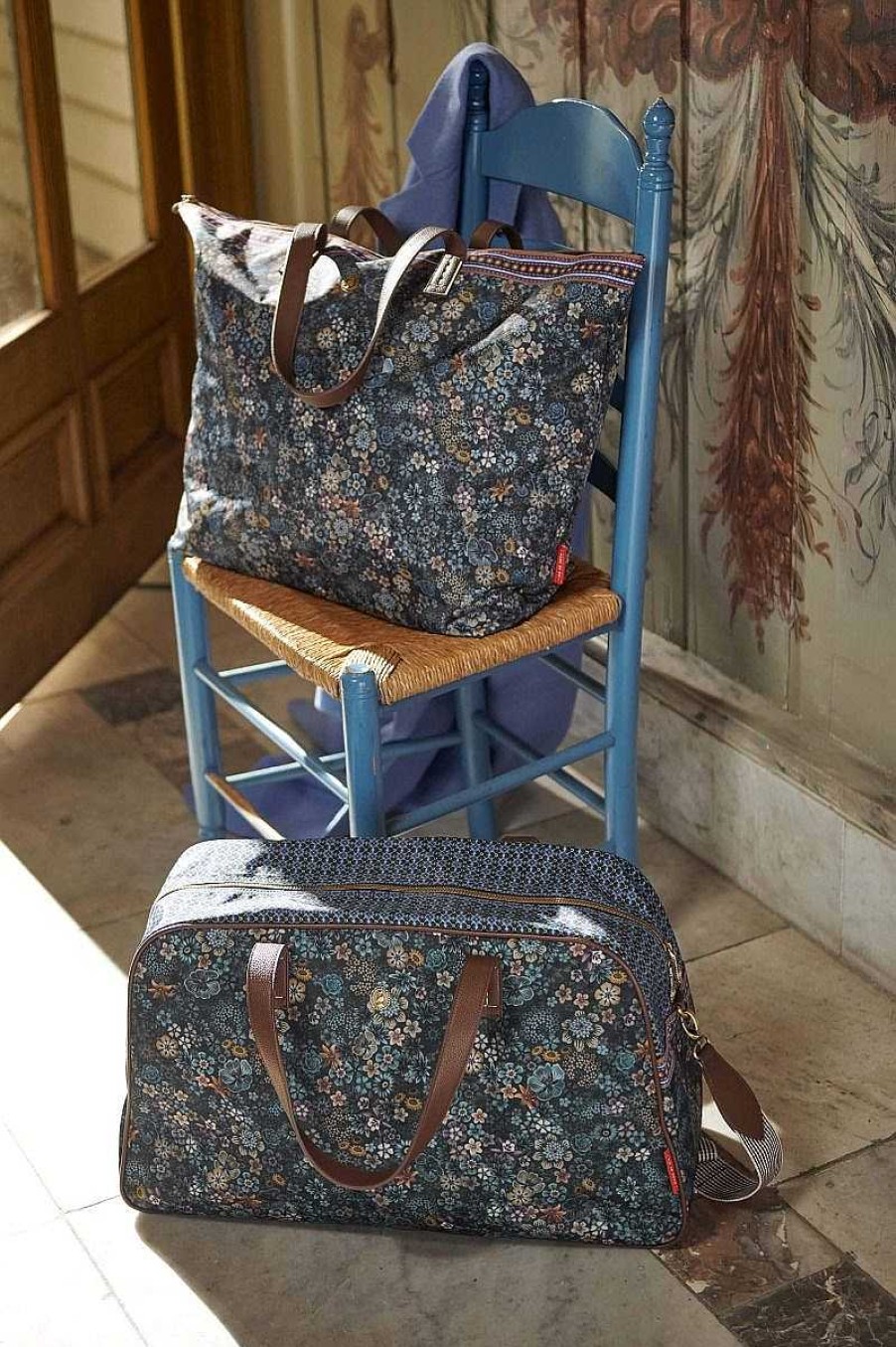 Pip Studio Sac Week-End Tutti I Fiori Bleu Sacs Et Valises