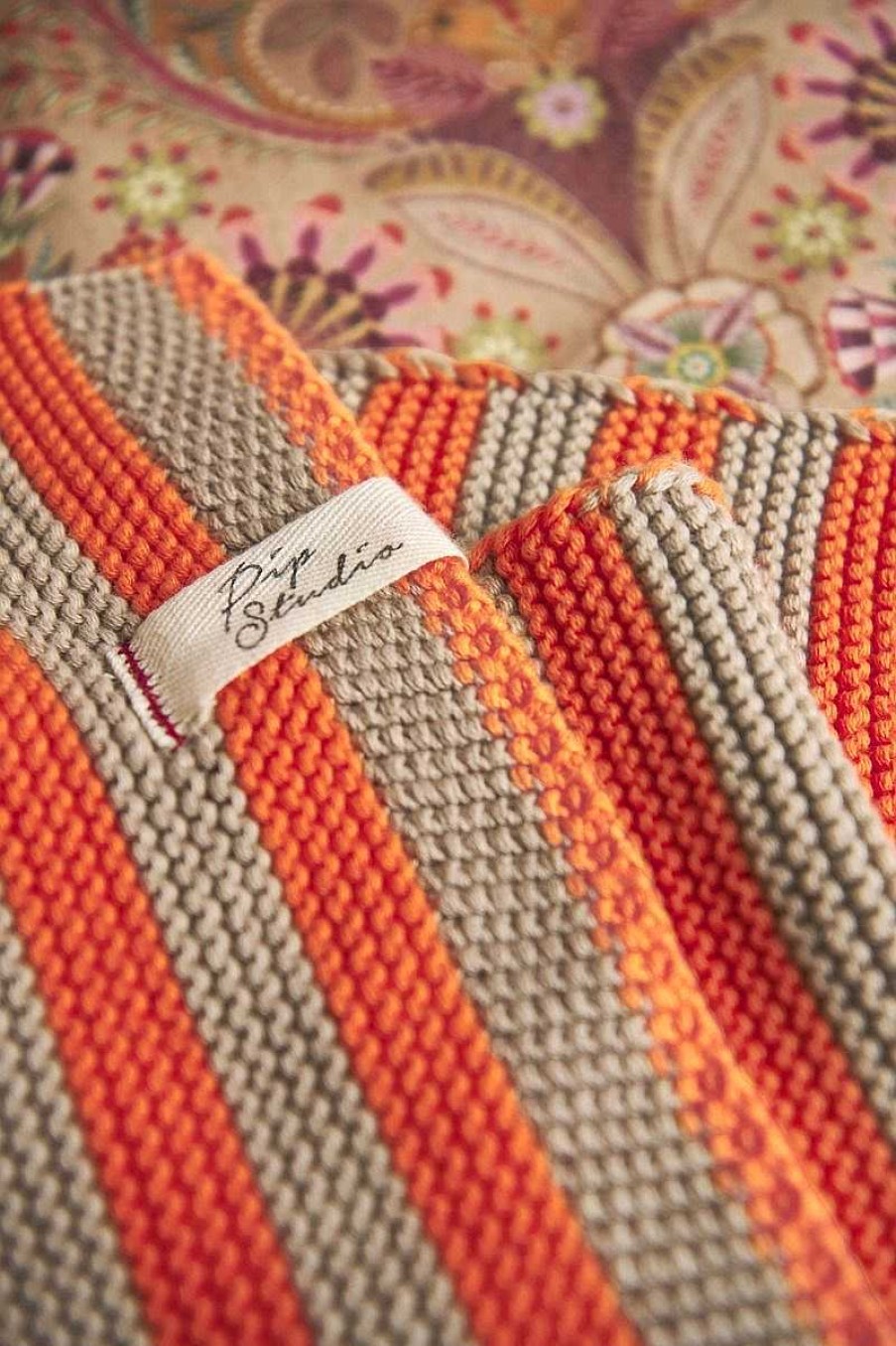 Pip Studio Throw Bonsoir Stripe Orange Nouveau Linge De Lit