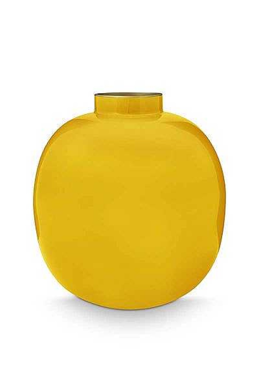 Pip Studio Vase En Metal En Coloris Jaune 23 Cm Maison