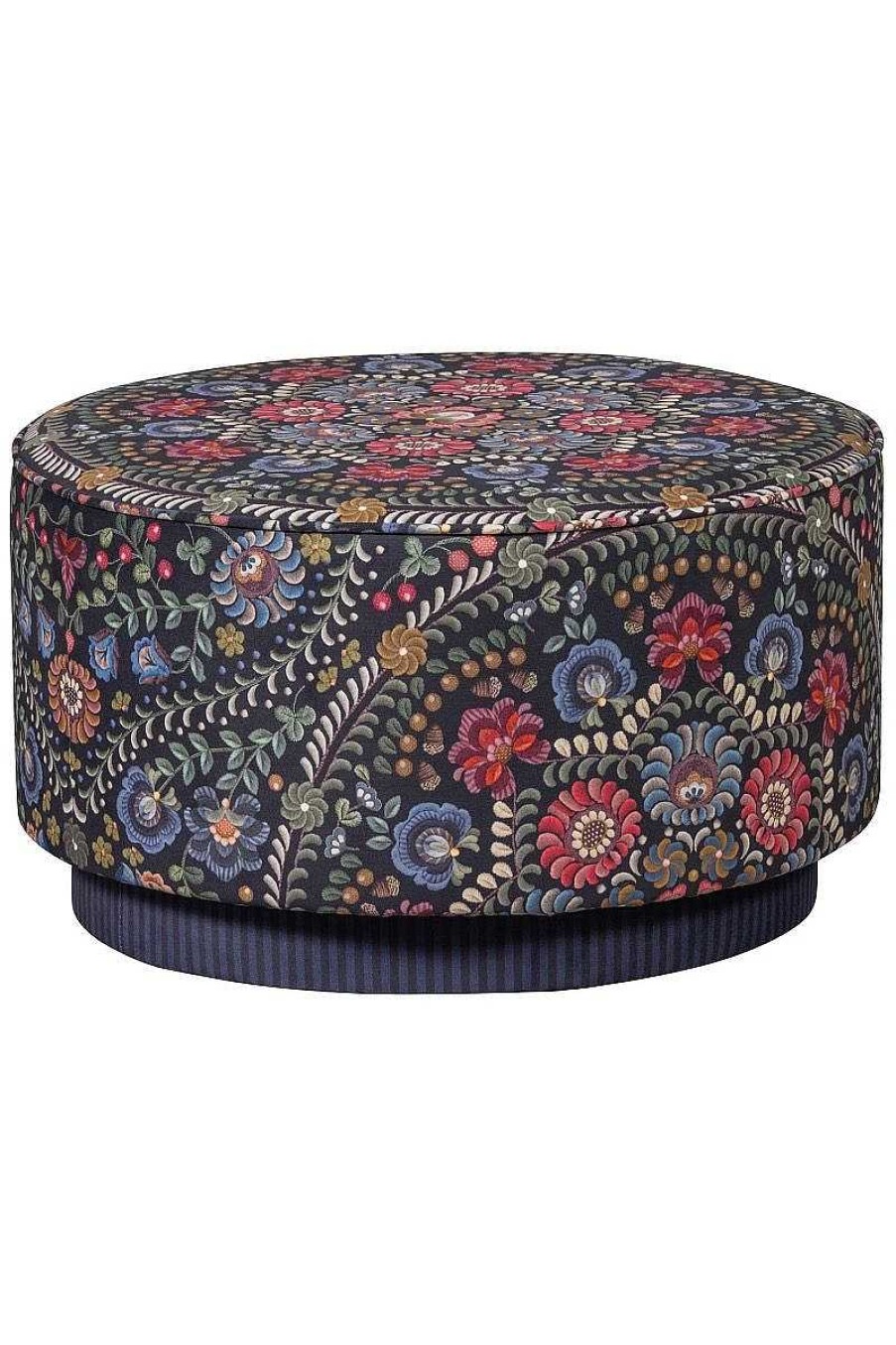 Pip Studio Grand Pouf Il Ricamo Bleu Fonce Poufs