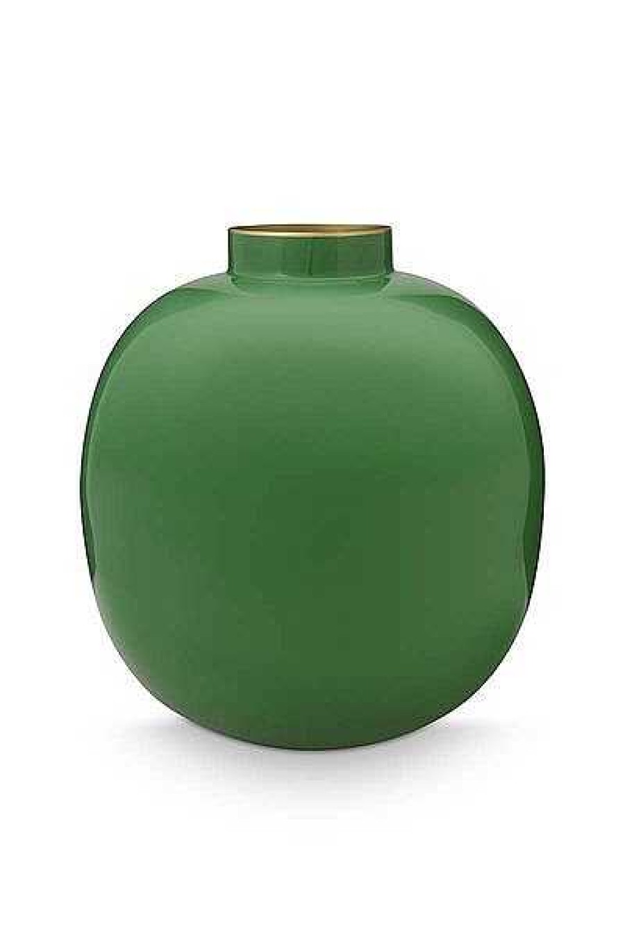 Pip Studio Vase En Metal En Coloris Vert Fonce 23 Cm Maison