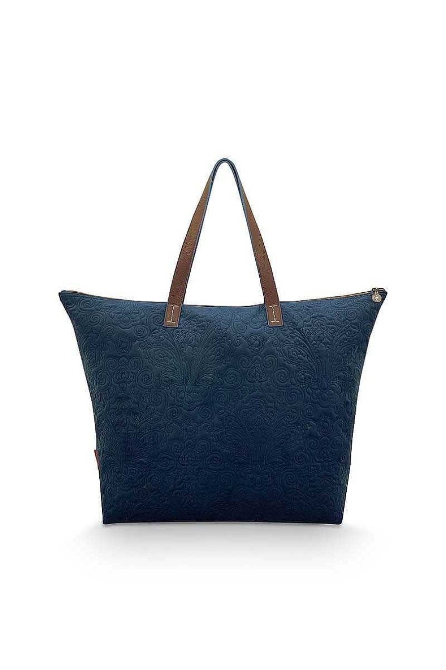 Pip Studio Tote Bag En Velours Quiltey Days En Coloris Bleu Sacs Et Valises