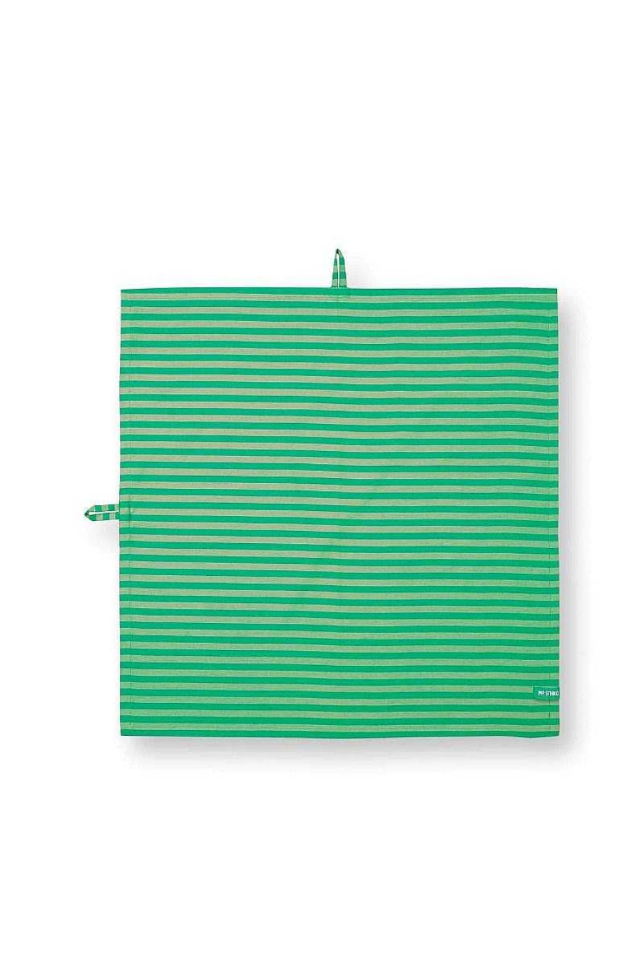 Pip Studio Lot De 2 Torchons Stripes Vert Nouveau Art De La Table