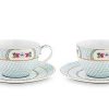 Pip Studio Lot De 2 Tasses Et Soucoupes A Cappuccino Blushing Birds En Coloris Blanc Tous Collections