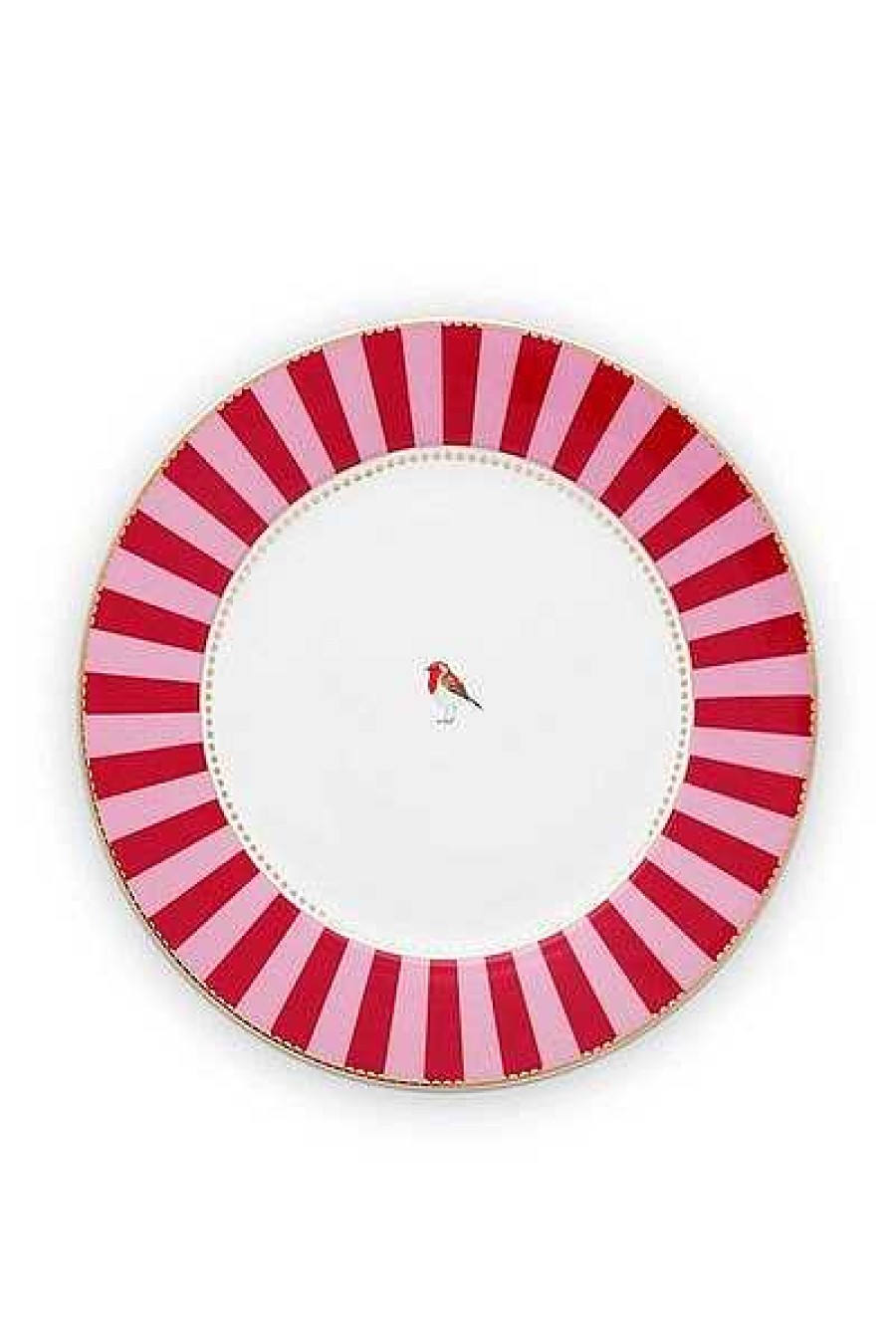 Pip Studio Assiette Plate Love Birds En Coloris Rouge/Rose 26,5 Cm Love Birds