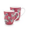 Pip Studio Lot De 2 Tasses De Petite Taille Flower Festival Rose Fonce Tous Collections