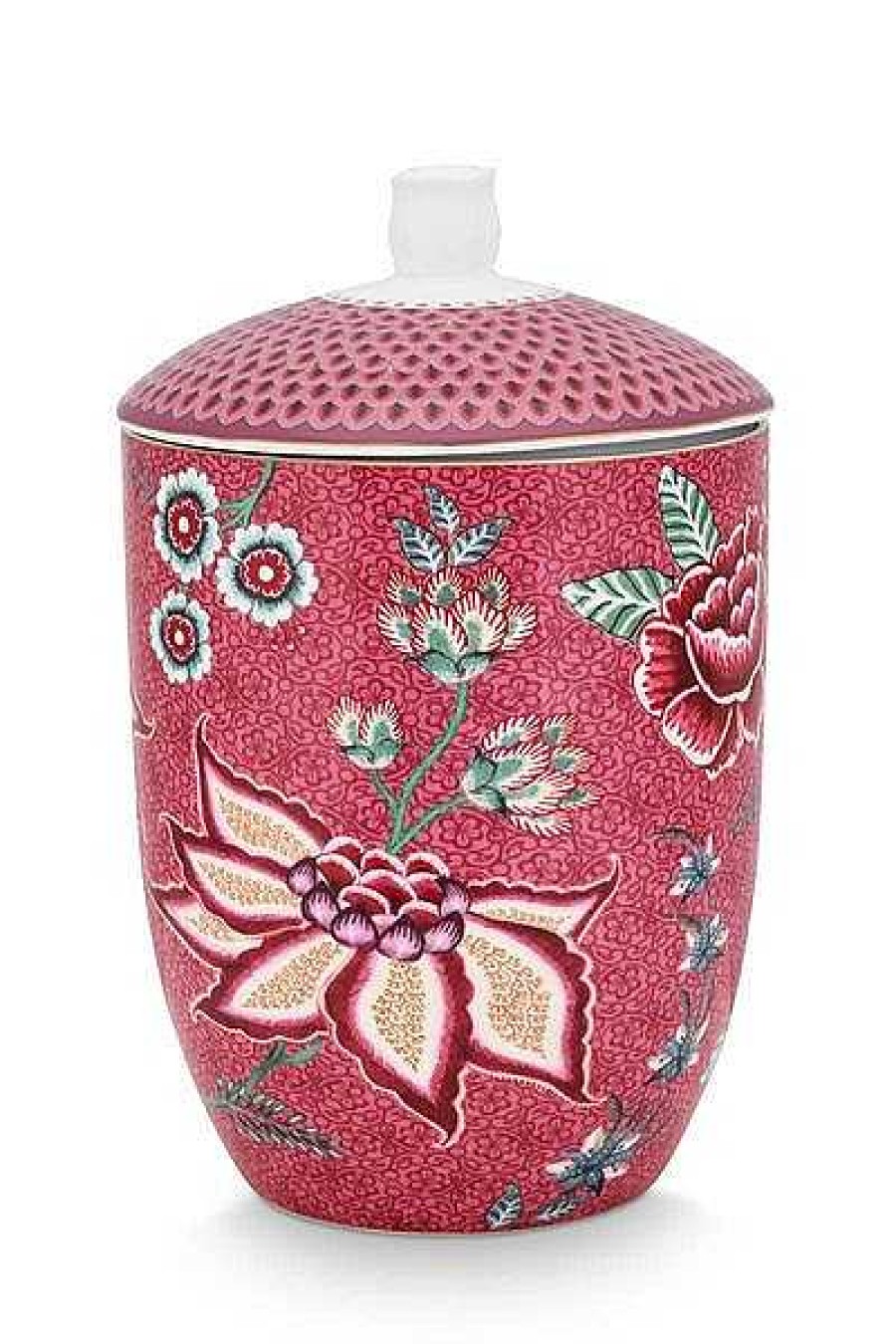 Pip Studio Pot De Stockage Flower Festival Rose Fonce Tous Collections