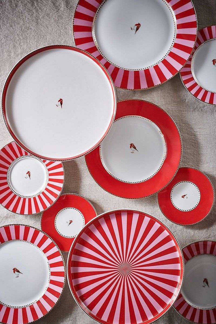 Pip Studio Assiette Plate Love Birds En Coloris Rouge Tous Collections