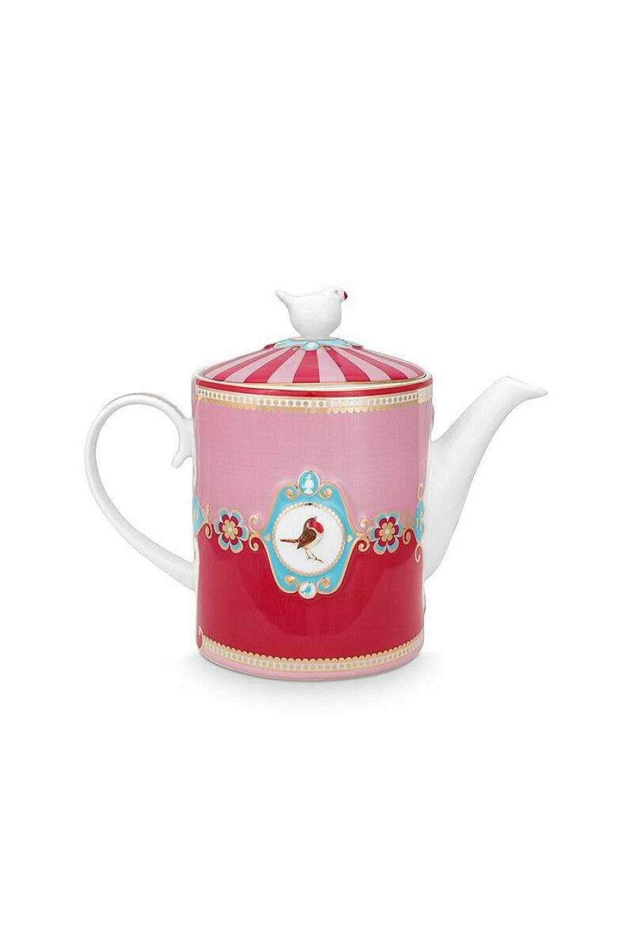 Pip Studio Theiere De Taille Moyenne Love Birds En Coloris Rouge/Rose Tous Collections