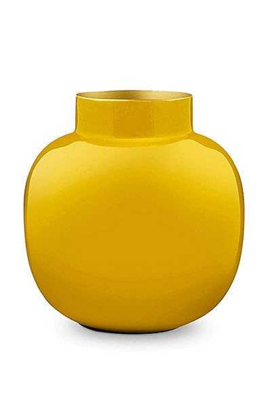 Pip Studio Vase Rond En Metal En Coloris Jaune 25 Cm Maison