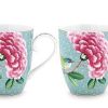 Pip Studio Lot De 2 Tasses De Grande Taille Blushing Birds Bleu Tous Collections